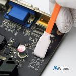 AAwipes 4.92" Lint Free Swabs (100 pcs, Large Flat Sqaure Head 13.5 mm/0.53", Orange, Polyester) Cleanroom Polyester Swabs Multi-Purpose Swab Sticks Microfiber Cleaning Swabs (A5125A)