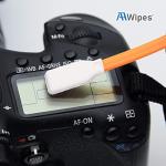 AAwipes 4.92" Lint Free Swabs (100 pcs, Large Flat Sqaure Head 13.5 mm/0.53", Orange, Polyester) Cleanroom Polyester Swabs Multi-Purpose Swab Sticks Microfiber Cleaning Swabs (A5125A)