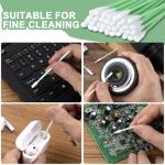HINZIC 140PCS Foam Cleaning Swabs 4 Types Microfiber Knitted Polyester Cleanroom Swab Sticks Head Lab Swab for Electronics, Printer, Gun, Camera, Optics Lens, Watch, Arts and Crafts, Car Detailing