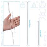 20 Glass Stirring Rods Stir Stick with Both Round Ends 12 Inch Long 7 mm Diameter and 6 Inch Long 5 mm Diameter, 10 for Each Size for Lab Kitchen Science Education and Stir Hot Cold Beverage Cocktails
