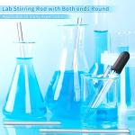 20 Glass Stirring Rods Stir Stick with Both Round Ends 12 Inch Long 7 mm Diameter and 6 Inch Long 5 mm Diameter, 10 for Each Size for Lab Kitchen Science Education and Stir Hot Cold Beverage Cocktails