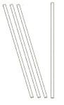 Pack of 4 Lab Glass Stirring Rod 6 inch (150mm) Long, 0.25" Diameter with Both Ends Round for Science, Lab, Kitchen, Science Education