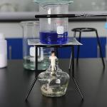 stonylab Lab Metal Tripod Stand, Durable Reusable Bunsen Burner Tripod Lamp Support Stand for Laboratory Use, Black