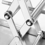 ZOENHOU 2 PCS 6 x 6 Inch Expandable 70mm to 260mm Lab Jack Scissor Stand Lifting Platform, Stainless Steel Laboratory Support Jack Platform with Black Hand Wheel, Manual Control Lab Lift Stand Table