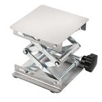 FLKQC Lift Table Lab Stand Lifter, Scissor Lifting Jack Platform 4"X 4", Stainless Steel Laboratory Support Jack Platform with Black Hand Wheel, Expandable 45mm to 150mm