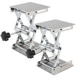 SEHOI 2 PCS 4 x4 Inch Lab Scissors Jack, Stainless Steel Lab Lift Platform, Lab Jack Lift Table, Lab Jack Stand Table Lift, Expandable Lift Height Range from 1.96 Inch to 6 Inch