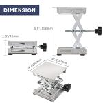 FLKQC Lift Table Lab Stand Lifter, Scissor Lifting Jack Platform 4"X 4", Stainless Steel Laboratory Support Jack Platform with Black Hand Wheel, Expandable 45mm to 150mm