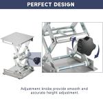 FLKQC Lift Table Lab Stand Lifter, Scissor Lifting Jack Platform 4"X 4", Stainless Steel Laboratory Support Jack Platform with Black Hand Wheel, Expandable 45mm to 150mm