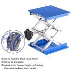 Labasics Lab Jack, 6x6 inch Anodized Aluminum Laboratory Support Jack Lift Table Top Deck Jack Scissor Stand Platform with 10 KG Support Weight, 2.4 to 10.2 inch Lift Range