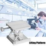 CALIDAKA Lab Scissors Jack, Stainless Steel Laboratory Support Jack Platform Lab Lift Stand Table, Lifting Platform Aluminum Alloy Measure Tool for Science Experiment Lab Stand