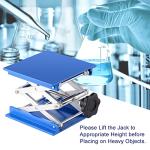 Labasics Lab Jack, 6x6 inch Anodized Aluminum Laboratory Support Jack Lift Table Top Deck Jack Scissor Stand Platform with 10 KG Support Weight, 2.4 to 10.2 inch Lift Range