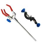 3-Prong Rubber-Coated Lab Clamp with Clip