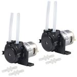 Diitao 2PCS 12V DC Dosing Pump Peristaltic Dosing Head Low Flow Peristaltic Pump Liquid Small Dosing Pump with Connector for Aquarium Lab Analytic Black