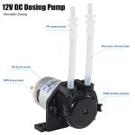 Diitao 2PCS 12V DC Dosing Pump Peristaltic Dosing Head Low Flow Peristaltic Pump Liquid Small Dosing Pump with Connector for Aquarium Lab Analytic Black
