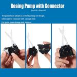 Diitao 2PCS 12V DC Dosing Pump Peristaltic Dosing Head Low Flow Peristaltic Pump Liquid Small Dosing Pump with Connector for Aquarium Lab Analytic Black