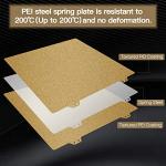 Double Sided Textured PEI Printing Bed, 3D Printer Parts Printing Plate Frosted PEI Surface257x257mm for Bambu Lab X1/X1C/X1E/P1P/P1S/A1 3D Printer (without Magnetic Bottom Sheet)