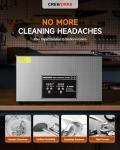CREWORKS 10L Digital Ultrasonic Cleaner for Elongated Objects, 240W Professional Ultrasonic Parts Cleaner with Heater and Timer, 2.6 gal Lab Ultrasound Cleaner Machine for Gun Part Machine Auto Tool