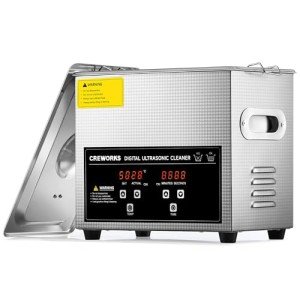 CREWORKS 3L Digital Ultrasonic Cleaning Machine with Heater and Timer, 120W Stainless Steel Ultrasonic Cleaner Machine, 0.8 gal Ultrasonic Parts Cleaner for Retainer Glasses Jewelry Lab Tool More