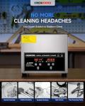 CREWORKS 3L Digital Ultrasonic Cleaning Machine with Heater and Timer, 120W Stainless Steel Ultrasonic Cleaner Machine, 0.8 gal Ultrasonic Parts Cleaner for Retainer Glasses Jewelry Lab Tool More