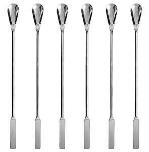 EISCO 6PK Lab Spatula Spoon, 9" - Stainless Steel, Polished - One 0.35" Flat End, One 0.75" Scoop End - Scoopula