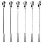 EISCO 6PK Lab Spatula Spoon, 9" - Stainless Steel, Polished - One 0.35" Flat End, One 0.75" Scoop End - Scoopula