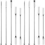 10 Pieces Stainless Steel Lab Spatula Micro Sampling Scoop Double Ended Mixing Spoon Laboratory Measuring Spoon for Powders Gel Cap Filler