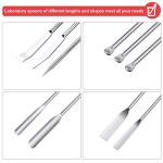 10 Pieces Stainless Steel Lab Spatula Micro Sampling Scoop Double Ended Mixing Spoon Laboratory Measuring Spoon for Powders Gel Cap Filler