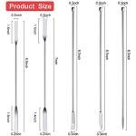 10 Pieces Stainless Steel Lab Spatula Micro Sampling Scoop Double Ended Mixing Spoon Laboratory Measuring Spoon for Powders Gel Cap Filler