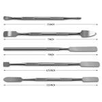 SURGICAL ONLINE Metal Spatula 5 pcs Set Kit Tools - Stainless Steel Double-Sided Tools, High Mirror Finish, Built-in Finger Grips.