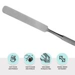 SURGICAL ONLINE Metal Spatula 5 pcs Set Kit Tools - Stainless Steel Double-Sided Tools, High Mirror Finish, Built-in Finger Grips.