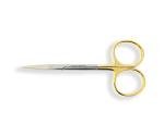 Cynamed TC Iris Micro Dissecting Scissors with Tungsten Carbide Inserts and Gold Rings - Premium Quality - Perfect for Fine Precision Tissue Dissection, Suture Removal (4.5 in. - Straight Blades)