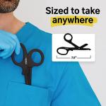 Madison 7.5" Premium Stainless Steel Nurse Scissors with Non-Stick Blades, Fluoride-Coated - 1pk, Black