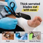 Madison 7.5" Premium Stainless Steel Nurse Scissors with Non-Stick Blades, Fluoride-Coated - 1pk, Black