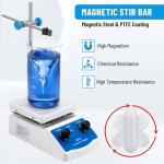 eLabPal Magnetic Stirrer Hot Plate Mixer, 2000mL Stirring Capacity Lab Magnetic Hotplate Stirrer, 270°C/520°F Hotplate and 100-1500 RPM Lab Stirrers with Stir Bar and Fuse