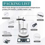 Lab Digital 536℉/280℃ Magnetic Stirrer Hot Plate 3L Magnetic Mixer 5in Hotplate Knob Control 50-1500RPM | Probe Sensor,Support Stand,Stir Bar Included,110V