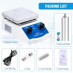 eLabPal Magnetic Stirrer Hot Plate Mixer, 2000mL Stirring Capacity Lab Magnetic Hotplate Stirrer, 270°C/520°F Hotplate and 100-1500 RPM Lab Stirrers with Stir Bar and Fuse