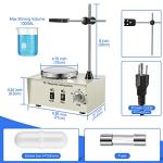 78-1 Magnetic Stirrer Hot Plate Magnetic Mixer 1000ml Lab Hot Plate with Magnetic Stirrer, 2400 RPM Magnetic Stir Plate with 4 Stir Bars and Support Stand, Max 158°F Hotplate Magnetic Stir