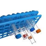 E-outstanding Test Tube Rack Blue Plastic Centrifuge Tube Racks with Silicone Pad Tubes 50 Positions for 5ml,10ml,15ml,50ml 18mm