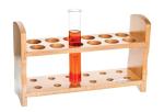 EISCO Wooden Test Tube Rack - Accommodates 12 Tubes, up to 28mm - 10.25" Wide - Premium Polished Beech Wood Construction