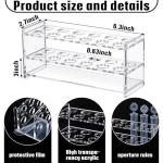 Yoande 2 Pcs Acrylic Test Tube Rack 12 Wells 10ml Acrylic Centrifuge Tube Holder Clear Test Tube Rack 16mm/ 0.63 inch Lab Test Tube Transparent for 10ml Centrifuge Tubes Clear