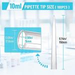 eLabPal 10ml Pipette Tips 100 Pcs, Lab Universal Pipettor Tips, MicroPipette Transparent Liquid Handling Tips, Autoclavable for Lab School Home