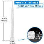 ONiLAB Pipette Tips 10mL 100pcs Lab Universal Plastic Liquid Pipettor Tips Polypropylene (PP),Non-pyrogenic, DNAse/RNAse Free, Autoclavable,Widely Compatible