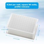 CryoKing Deep Well Plate, 24PCS 2.2ml Plastic Storage Plates, Square 96 Wells, U Bottom, Concave Profile, No Cap, Pack of 24