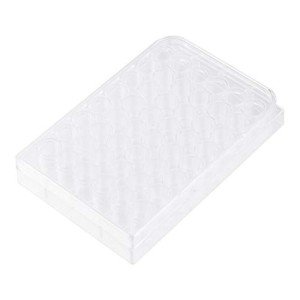 VILLCASE 48 Well Tissue Culture Plate with Lid, Plastic Clear Flat Bottom Individual Pack for Lab Equipment
