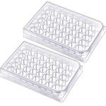 Tellegloww 2 Pack Disposable Sterile Flat Tissue Cell Culture Plates with Lid Tissue Culture Treated Plate for Lab Cell Culture, Clear (48 Well)