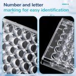 Tellegloww 2 Pack Disposable Sterile Flat Tissue Cell Culture Plates with Lid Tissue Culture Treated Plate for Lab Cell Culture, Clear (48 Well)