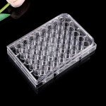 VILLCASE 48 Well Tissue Culture Plate with Lid, Plastic Clear Flat Bottom Individual Pack for Lab Equipment