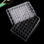 VILLCASE 48 Well Tissue Culture Plate with Lid, Plastic Clear Flat Bottom Individual Pack for Lab Equipment
