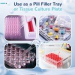 Tellegloww 2 Pack Disposable Sterile Flat Tissue Cell Culture Plates with Lid Tissue Culture Treated Plate for Lab Cell Culture, Clear (48 Well)