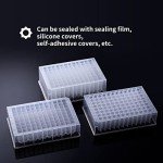 CryoKing Deep Well Plate, 96PCS 2,2ml Plastic Storage Plates, Square 24 Wells, U Bottom, No Cap, Pack of 96